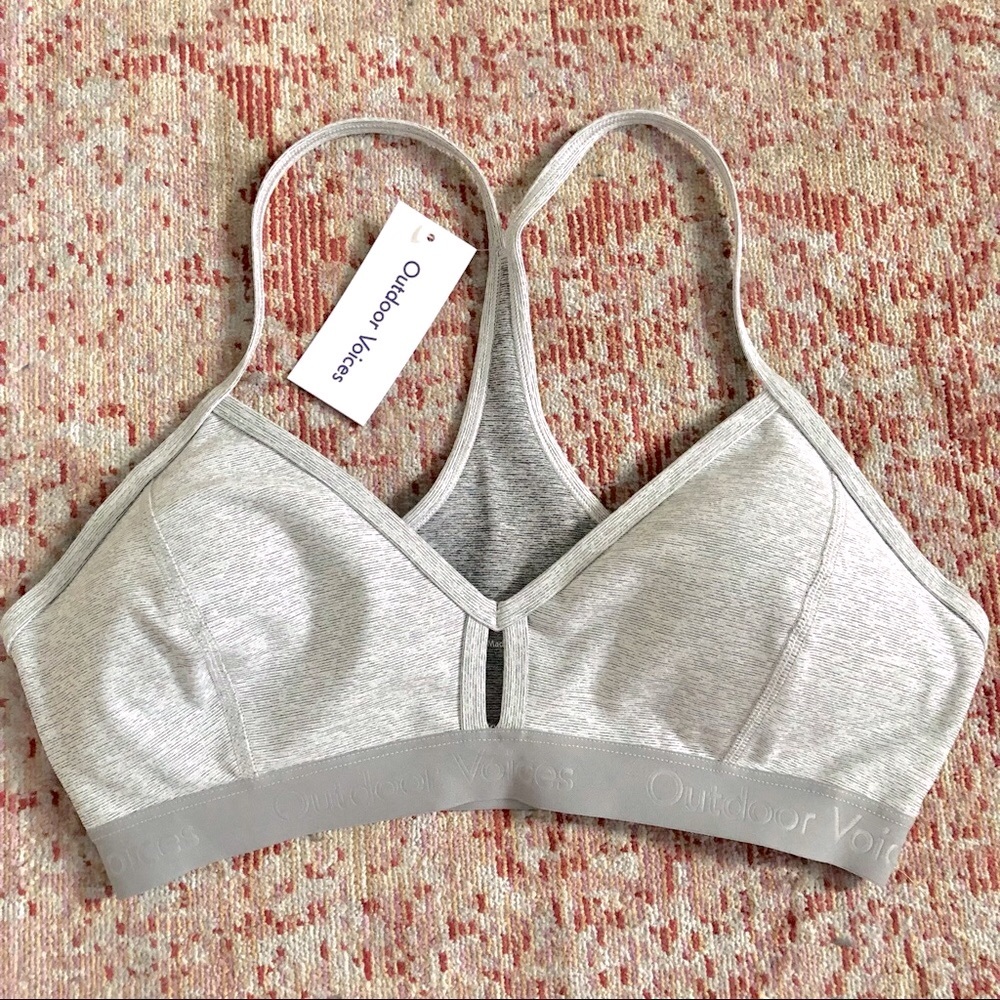 NWT Outdoor Voices Steeplechase Bra Dove